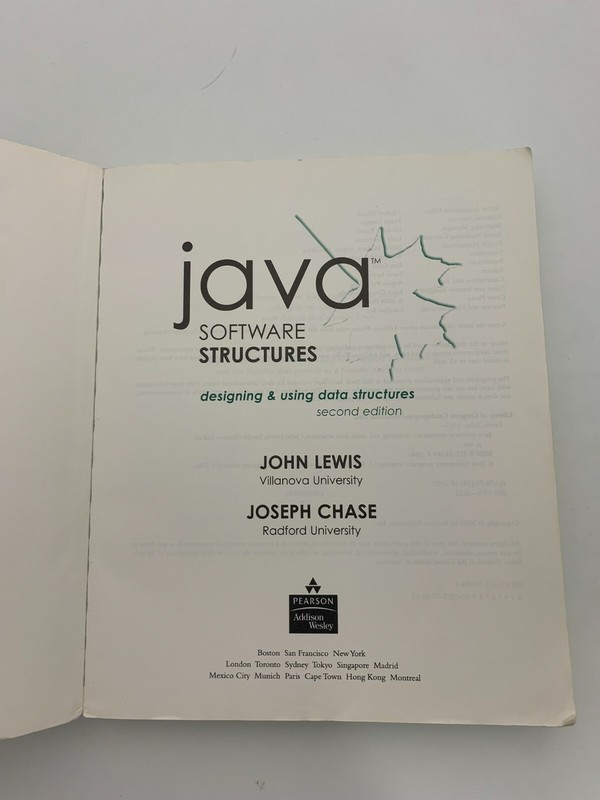 Java Software Structures by Lewis & Chase 2nd Edition 2004 PB VERY GOOD gallery