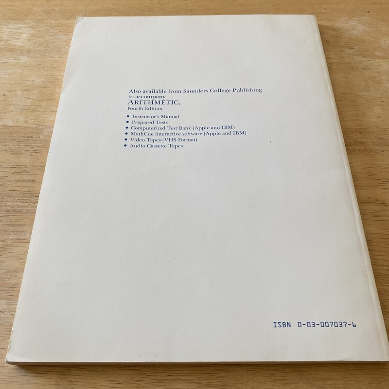 Student Solutions Manual For Arithmetic Fourth Edition Grace Malaney 1987 gallery