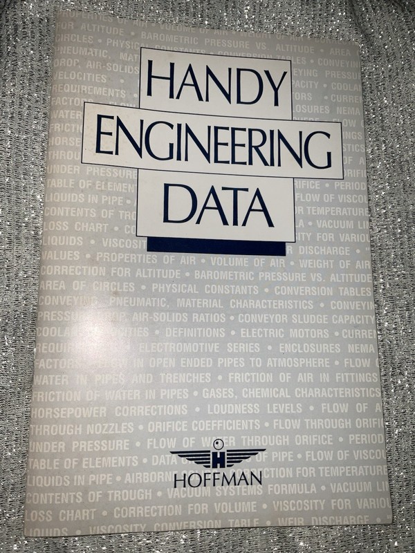 Handy Engineering Data Handbook Hoffman Air /Gas Softcover 49 Pages Very Good