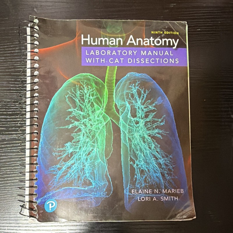 Pearson Human Anatomy Lab Manual w/ Cat Dissections 9th Ed Spiral Marieb