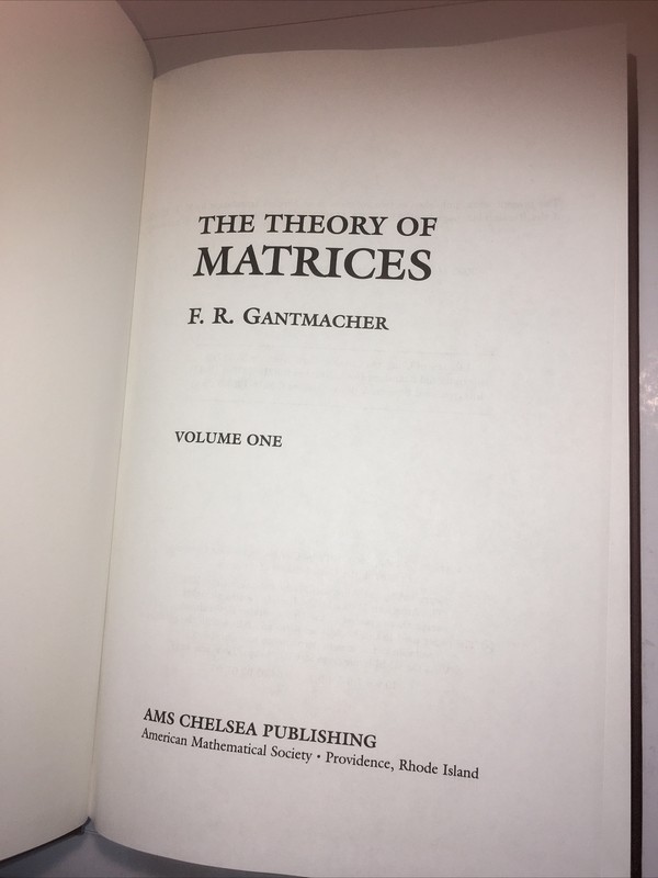 Ams Chelsea Publishing Ser.: Theory of Matrices, Volume 1 , Hardcover