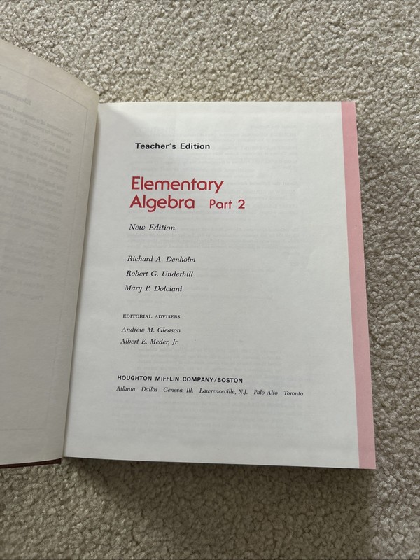 Part 2 Elementary Algebra New Edition Teachers Edition Dolciani gallery