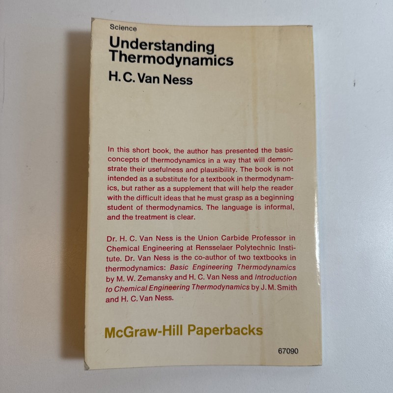 Understanding Thermodynamics by Ness, H. C. Van gallery