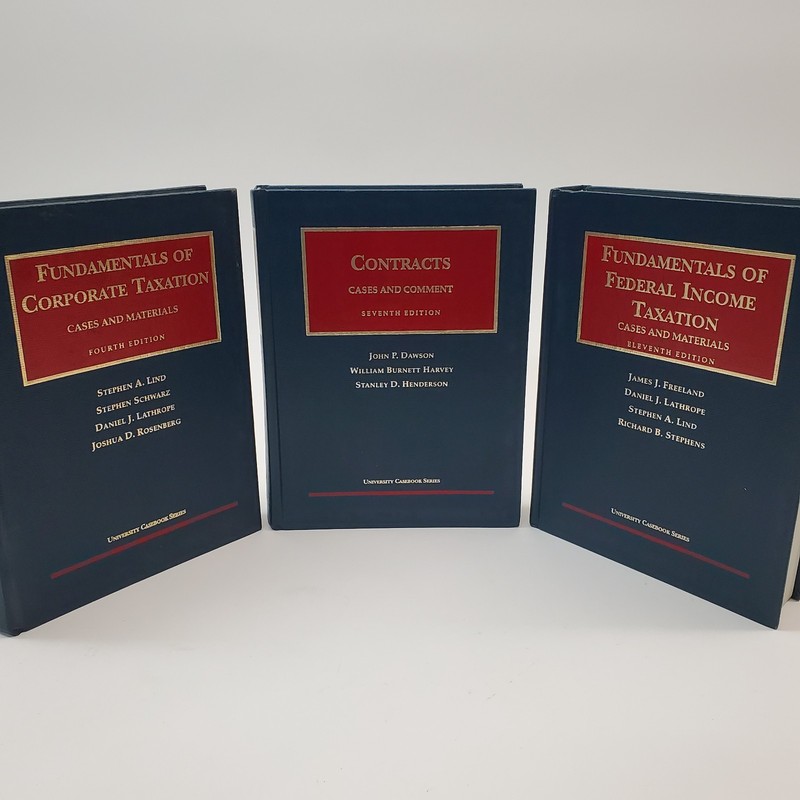 Lot of 3 Law Textbooks Corporate Tax 4th Contracts 7th Federal Income Tax 11th