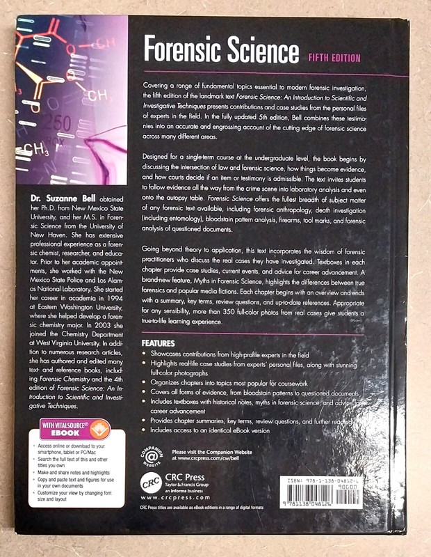 Forensic Science : An Introduction, 5th ed. Hardcover, Suzanne Bell, CRC 2019 gallery