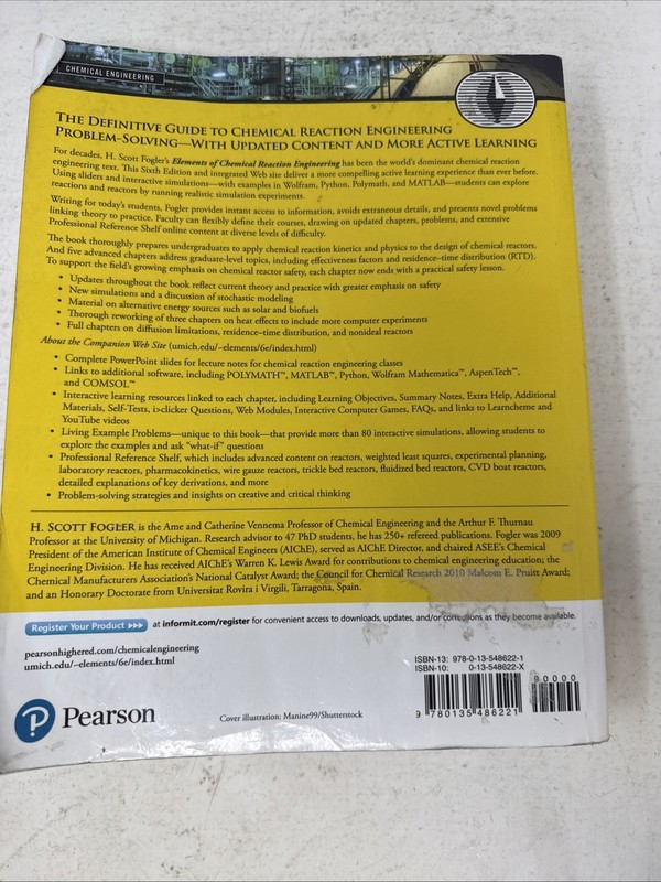 Elements of Chemical Reaction Engineering (6th Edition) (Prentice Hall In - GOOD gallery