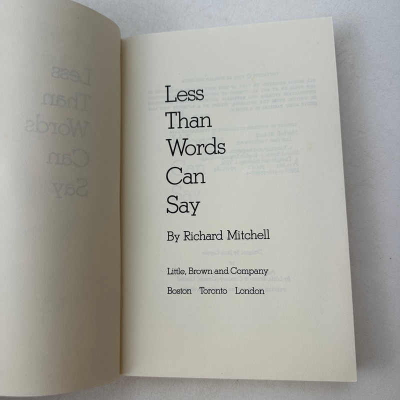 Less Than Words Can Say by Richard Mitchell (1981, Trade Paperback) gallery