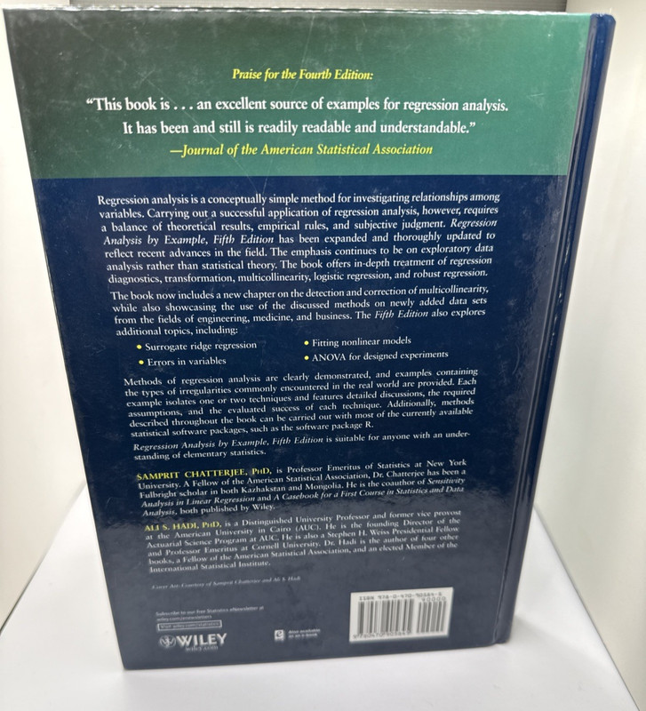 Wiley Series Probability and Statistics Ser Regression Analysis by Example 5th gallery