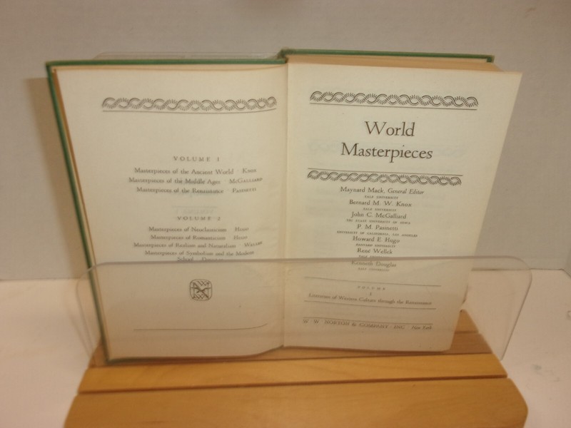 World Masterpieces Vol. I 1956 Maynard Mack Gereral Editor W.W. Norton & Company gallery