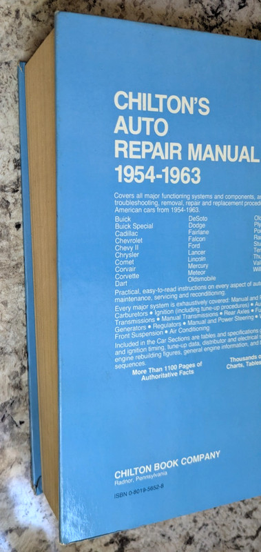 Vintage Chilton's Auto Repair Manual, 1954-1963 American Cars Hardback Book gallery
