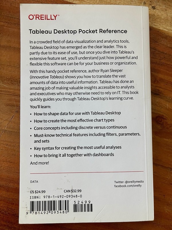 TABLEAU DESKTOP POCKET REFERENCE: ESSENTIAL FEATURES, By Ryan Sleeper **Mint** gallery