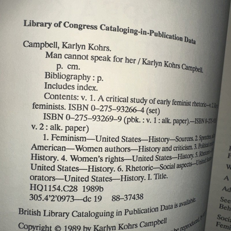 Man Cannot Speak for Her: Volume I: A Critical Study of Early Feminist Rhetoric gallery