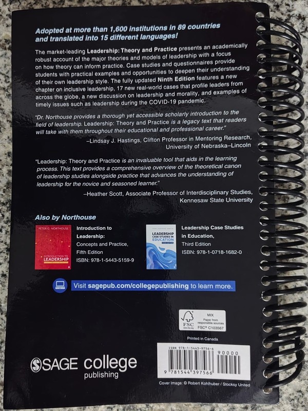 Leadership : Theory and Practice by Peter G. Northouse Spiralbound gallery