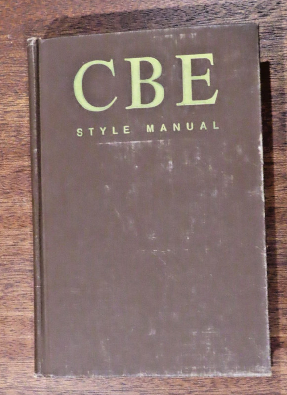 CBE Style Manual Guide for Authors, Editors & Publishers 3rd ed HC 1972 Biology