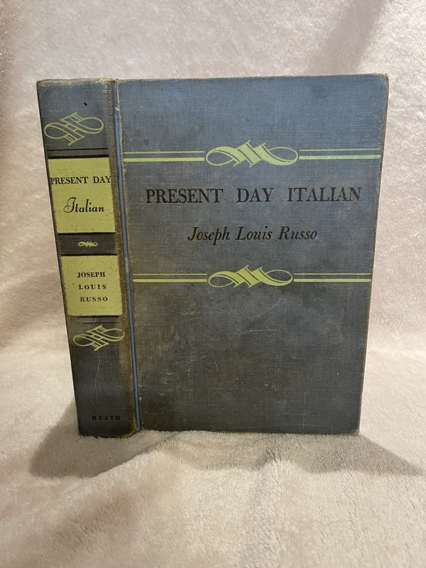 PRESENT DAY ITALIAN BY JOSEPH LOUIS RUSSO 1947 HARDCOVER Vintage 50s Textbook