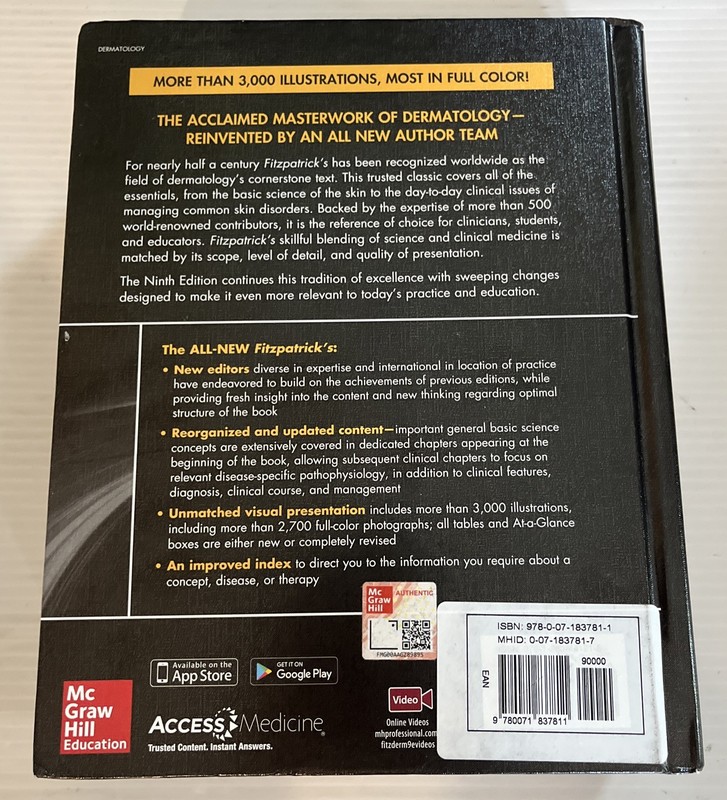 FITZPATRICK'S DERMATOLOGY 9TH EDITION, VOLUME 1 - INTERNATIONAL EDITION gallery