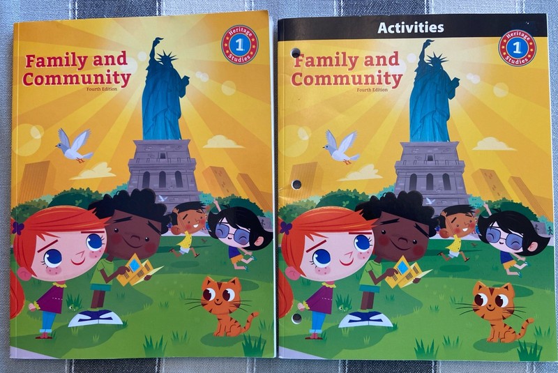 2 BOOKS BJU 1st grade HERITAGE STUDIES 1 STUDENT TEXT & ACTIVITIES 4thEd HISTORY