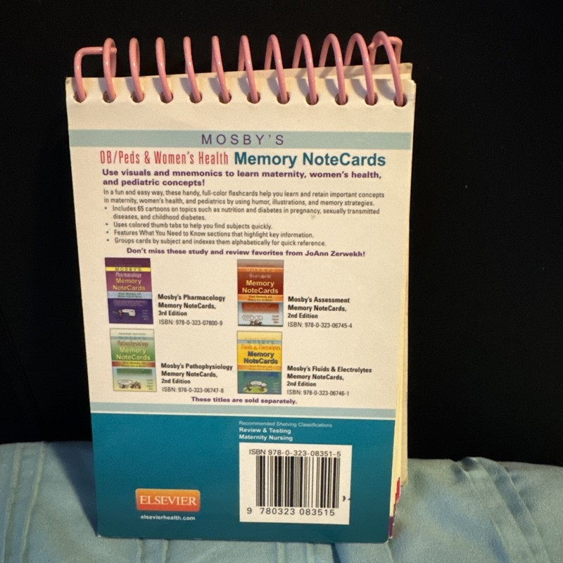 Mosby's OB/Peds and Women's Health Memory NoteCards : Visual, Mnemonic, and... gallery