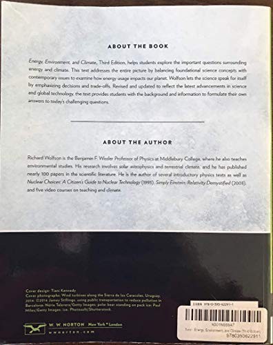 Energy, Environment, and Climate, Wolfson, Richard