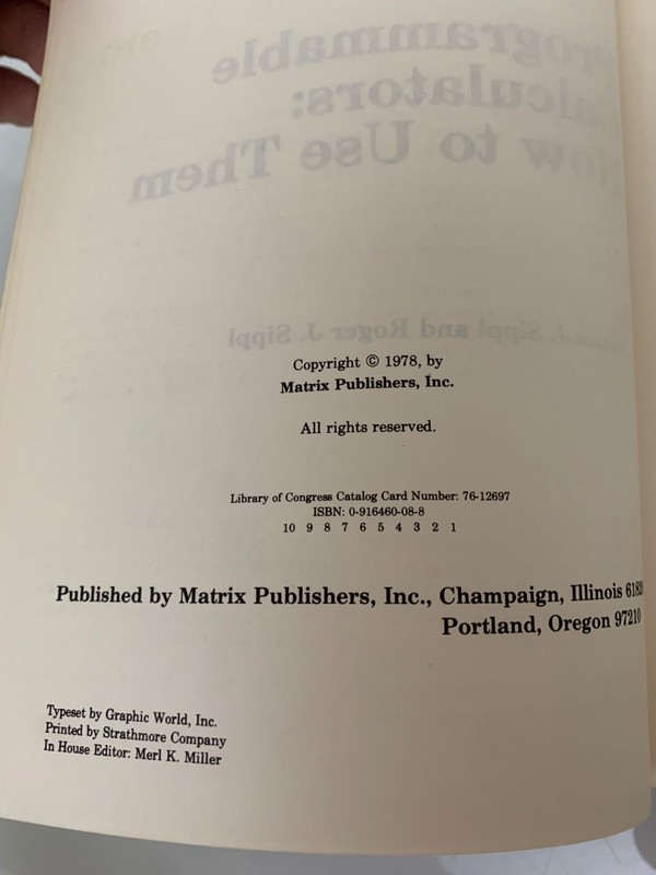 Programmable calculators: How to Use Them by Charles Sippl TPB 1978 Good gallery
