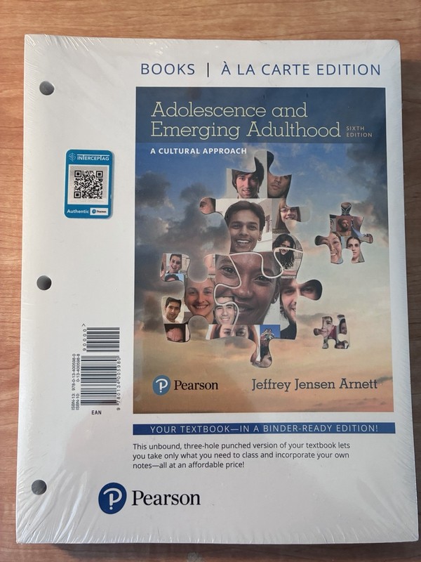 Pearson Adolescence & Emerging Adulthood 6th Ed Arnett Loose-Leaf Binder-Ready