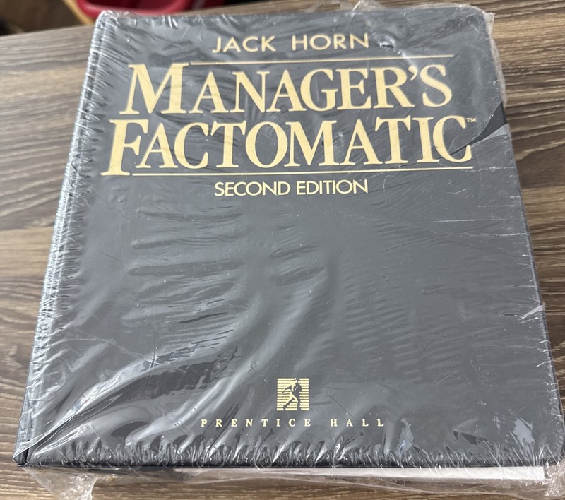 Managers Factomatic Second Edition Jack Horn Loose Leaf Binder Brand New