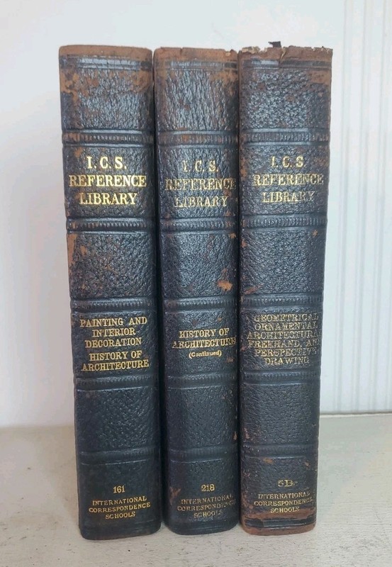 I.C.S. Reference Library 1907 1909 3 Vols Architectural Drawing History Design