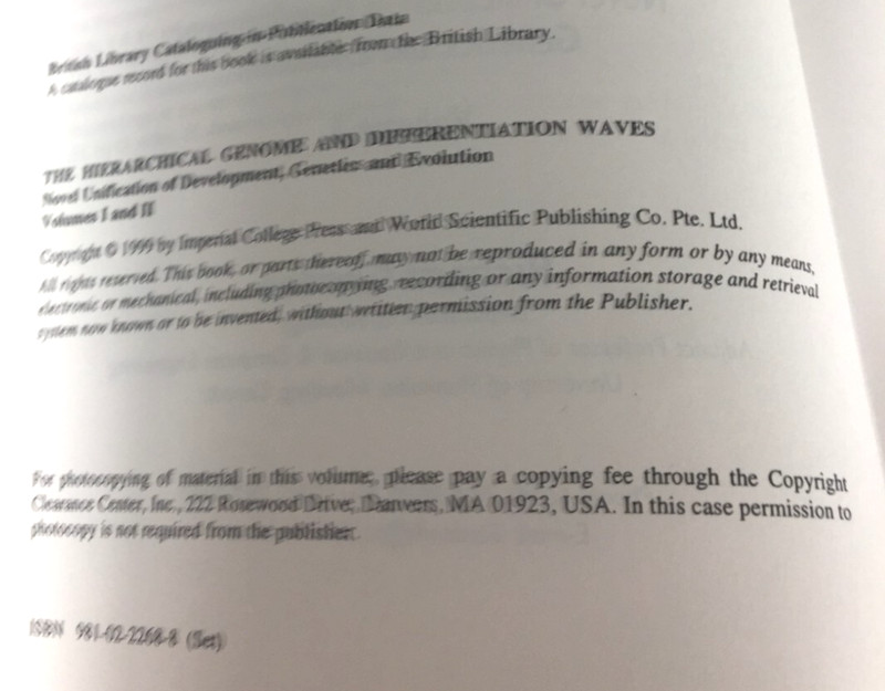 Hierarchical Genome and Differentiation Waves Volume 1-2 Imperial College Press gallery