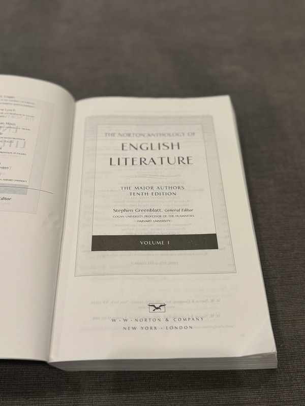 The Norton Anthology of English Literature (Tenth Edition) Volume 1. Very Good. gallery