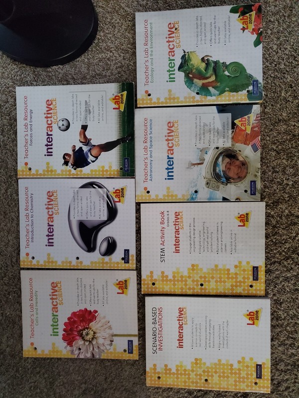 Pearson Lab Zone Interactive science teacher’s lab resource LOT 7 books.
