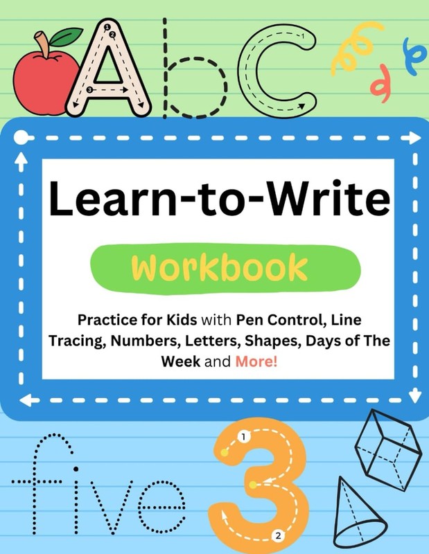 My First Learn to Write Workbook- Bold & Easy: Tracing number letters and words