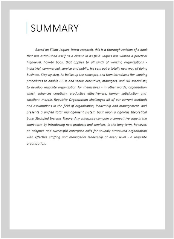 Requisite Organization : A Total System for Effective Managerial Organization... gallery