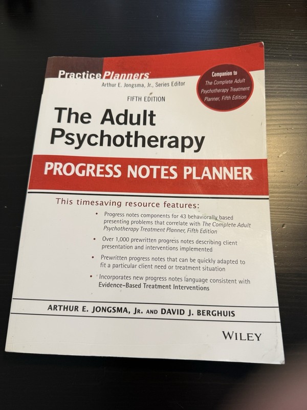 The Adult Psychotherapy Progress Notes Planner 5th Edition Wiley PB