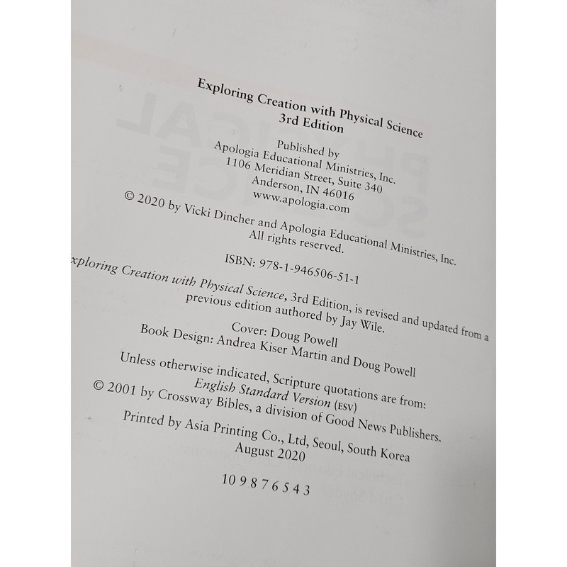 Apologia Exploring Creation with Physical Science 3rd Ed Textbook Vicki Dincher gallery