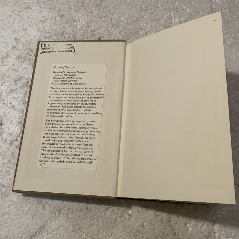 Selected Works Miguel De Unamuno Novela Nivola Bollingen Series 1976 Volume 6 HC gallery