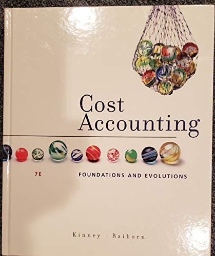 Cost Accounting: Foundations a – VERY GOOD