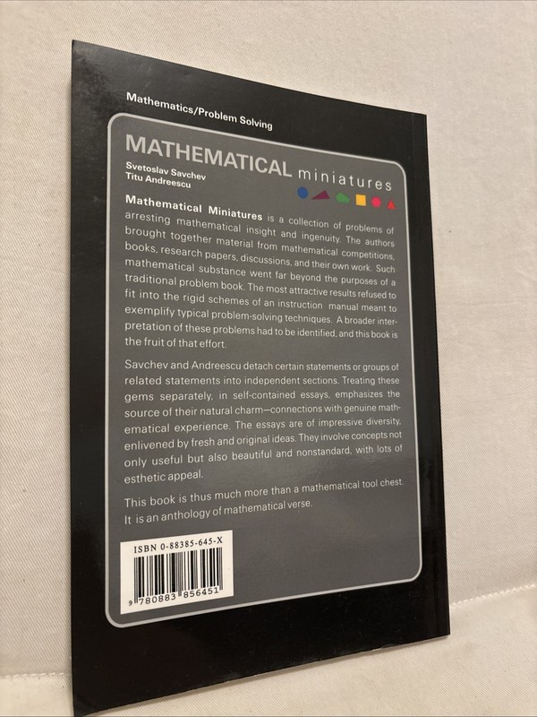 Mathematical Miniatures Savchev And Andreescu gallery