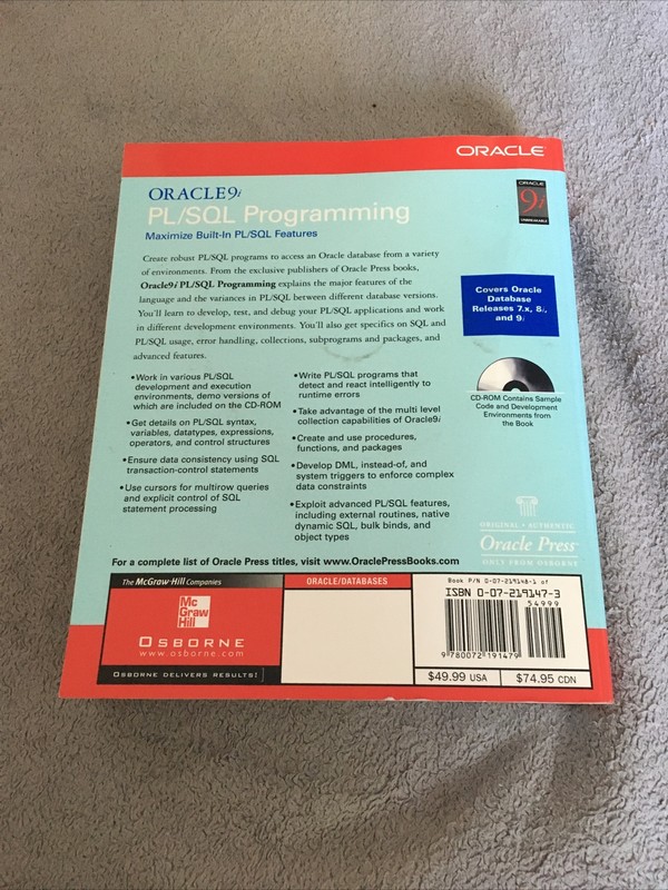 Osborne ORACLE Press Ser.: Oracle9i PL/SQL Programming by Scott Urman (2001) gallery