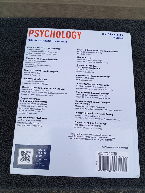 Psychology High School Edition 3rd Edition HC VG Clean Pages William Elmhorst gallery