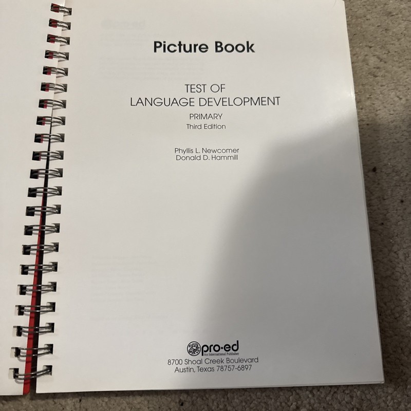 Pro Ed Picture Book Test Of Langauge Development Primary 3rd Edition gallery