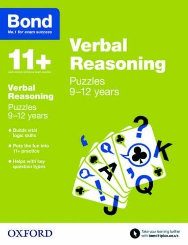 Bond 11+: Verbal Reasoning Puzzles: 9-12 years by Bond 11+ Book The Fast Free