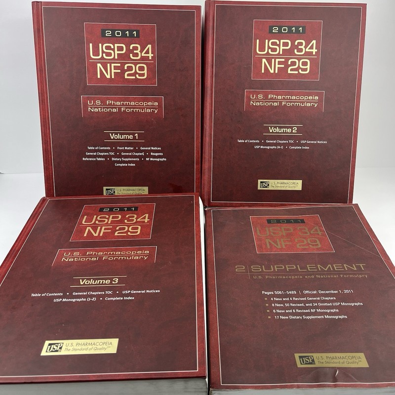 USP 34 NF 29 2011 U.S. Pharmacopeia National Formulary Set Volume 1, 2, & 3