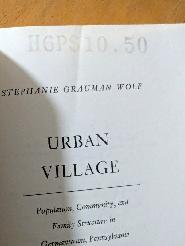 Urban Village : Population, Community, and Family Structure in Germantown,... gallery
