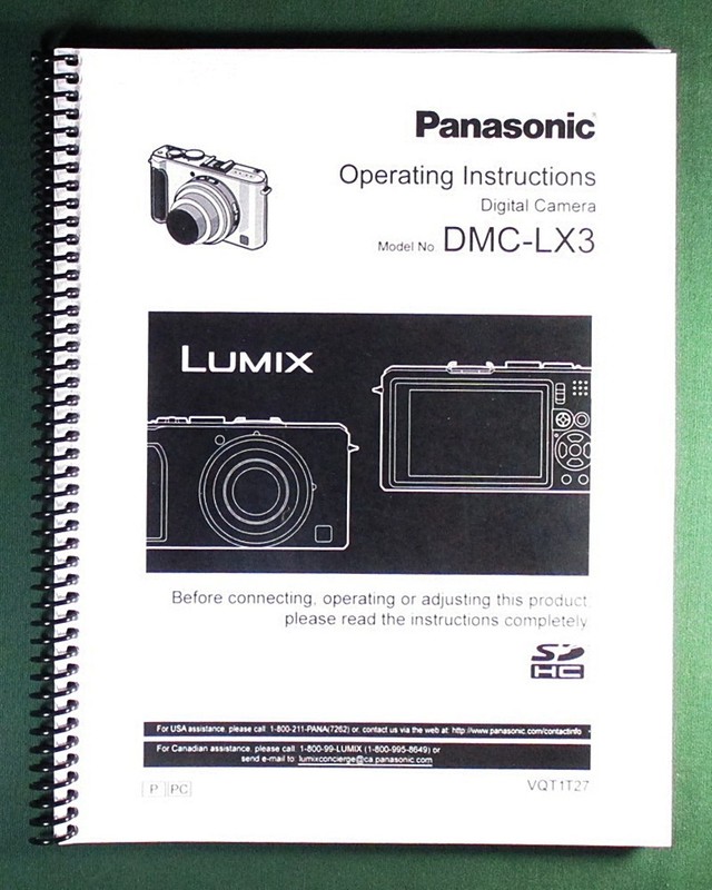 Panasonic DMC-LX3 Instruction Manual: 160 Pages & Protective Covers!