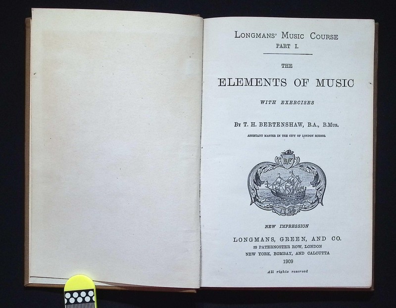 Longmans' Music Course Part 1 : Elements of Music by T. H. Bertenshaw, 1909 HB gallery