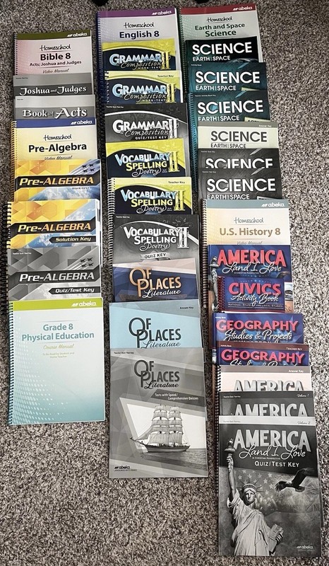 ABEKA 8th Grade Curriculum (teacher & Student textbooks) 33 lot bundle. Grade 8
