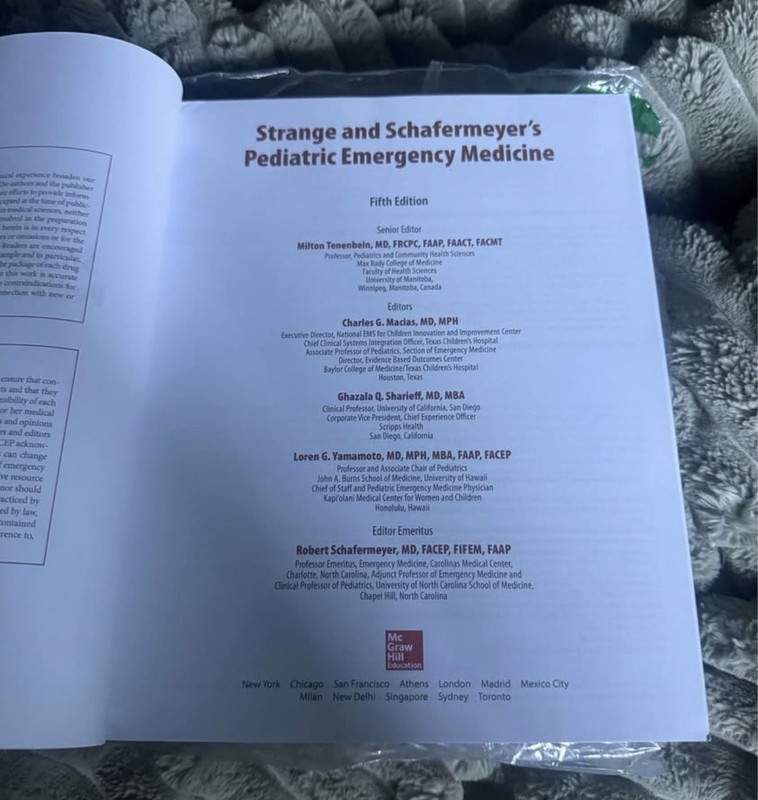 McGraw-Hill Pediatric Emergency Medicine 5th Ed Hardcover Schafermeyer gallery