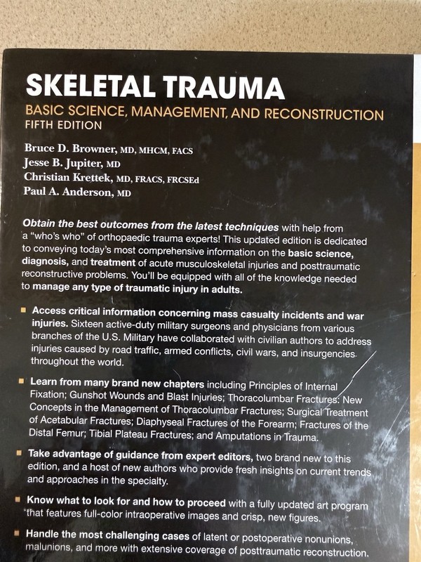 Skeletal Trauma Basic Science Management Reconstruction Textbook Vol 2 5th Edit gallery