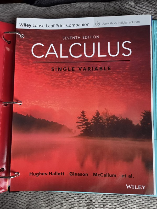 Calculus: Single Variable, Seventh Edition, Wiley, Loose Leaf w/ Binder