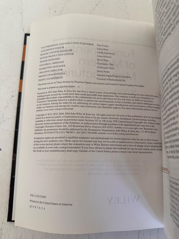 Fundamentals of Modern Manufacturing: Materials, Proces... 5th edition Hardcover gallery
